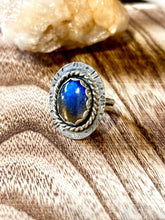 Load image into Gallery viewer, Labradorite Shield Ring sterling silver